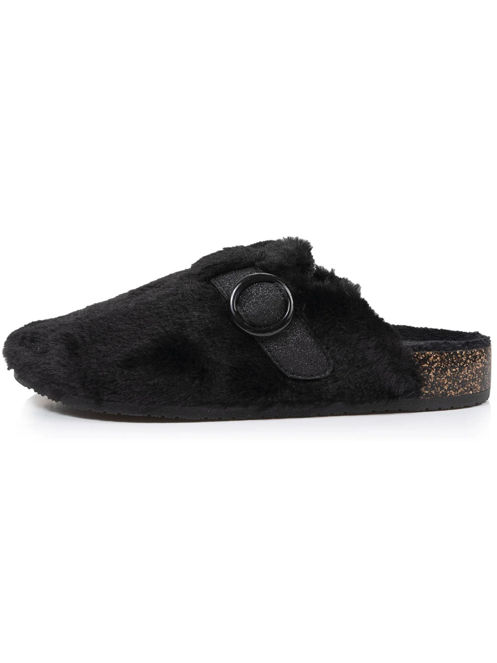 Isotoner Black Faux Leather Women's Clog Slippers