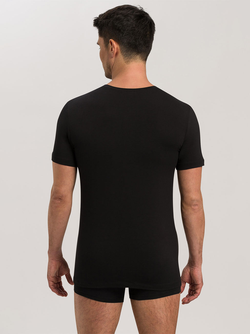 Hanro Cotton Superior Short Sleeve V-neck Shirt