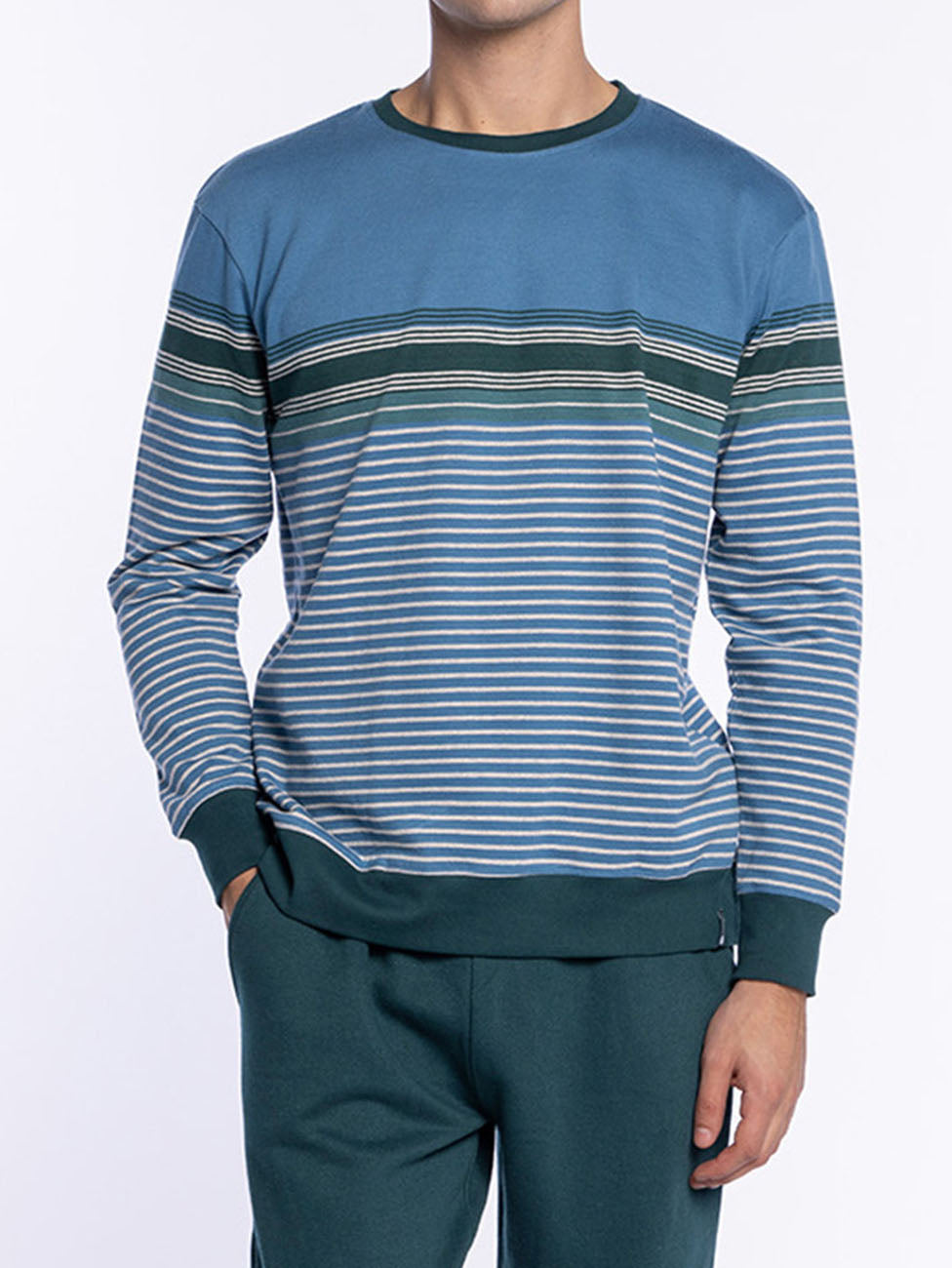 Punto Blanco Versatility Long Striped Fleece Pyjama