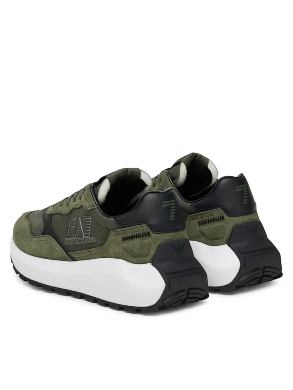 EA7 Olive-Green Low-Top Sneakers