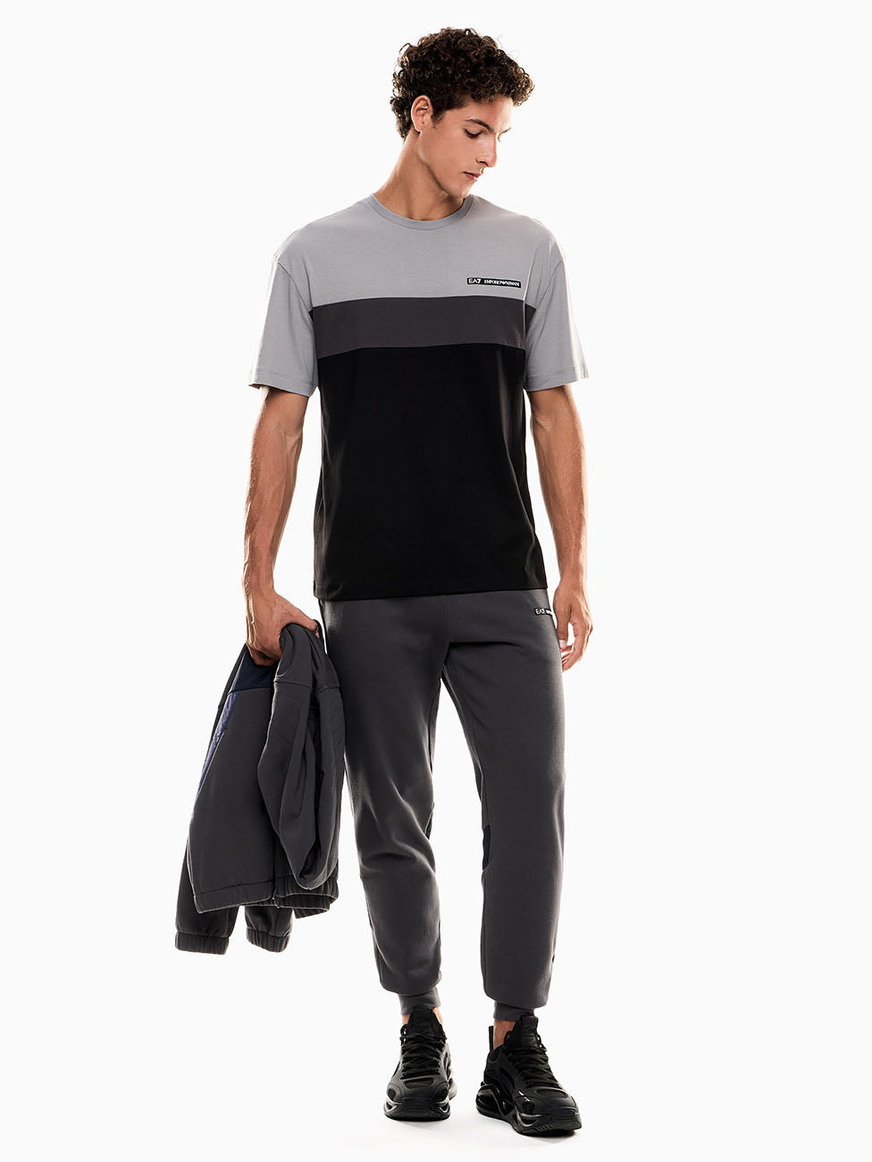 EA7 Color Block Crew-neck T-shirt