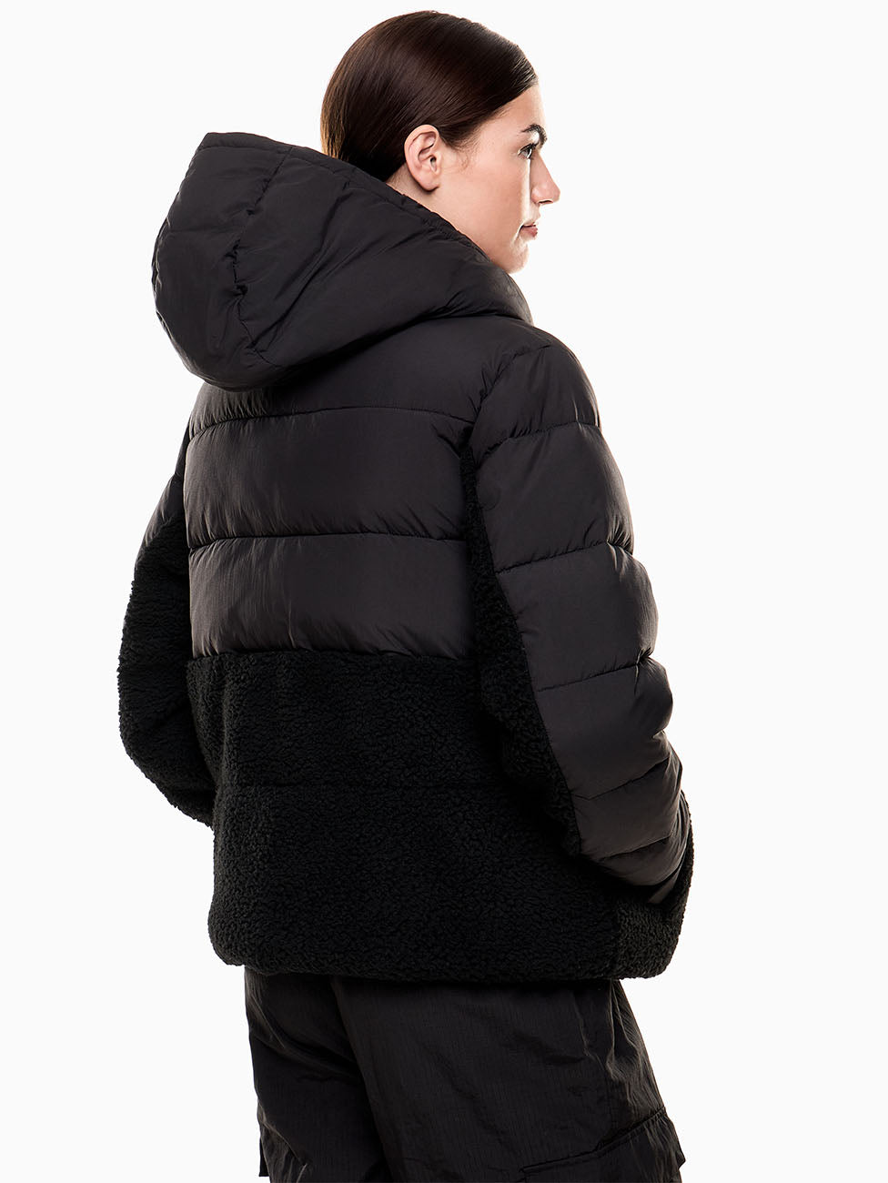 EA7 Teddy-effect Padded Women's Jacket