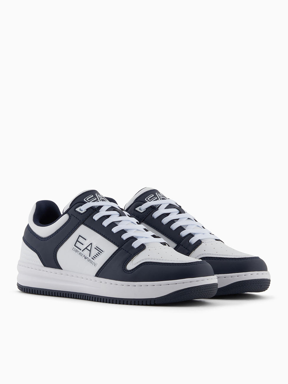 EA7 Navy & White Unisex Low-Top Sneakers