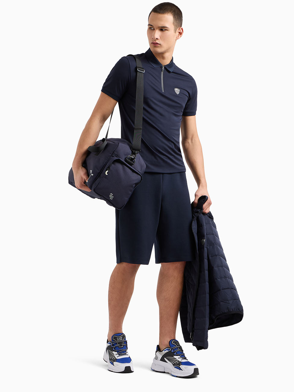 EA7 Navy Premium Shield Men's Down Jacket