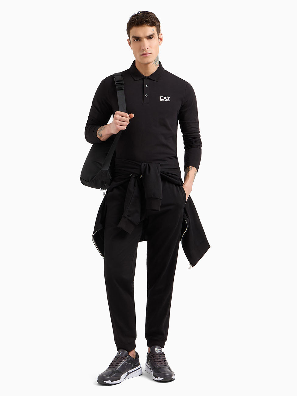 EA7 Core Identity Long-sleeved Polo Shirt