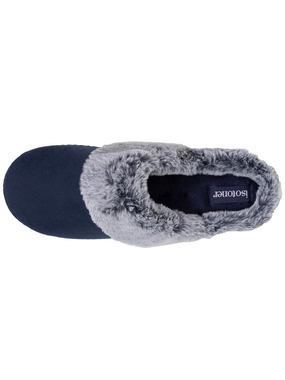 Isotoner Navy Lined Edge Women's Slippers