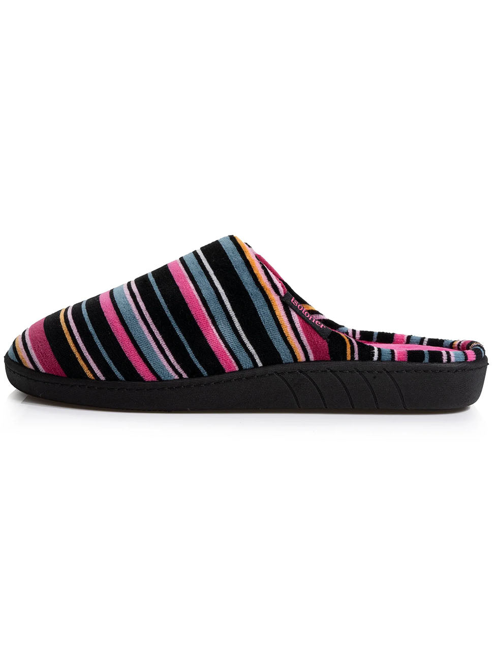 Isotoner Pink Striped Women's Slippers