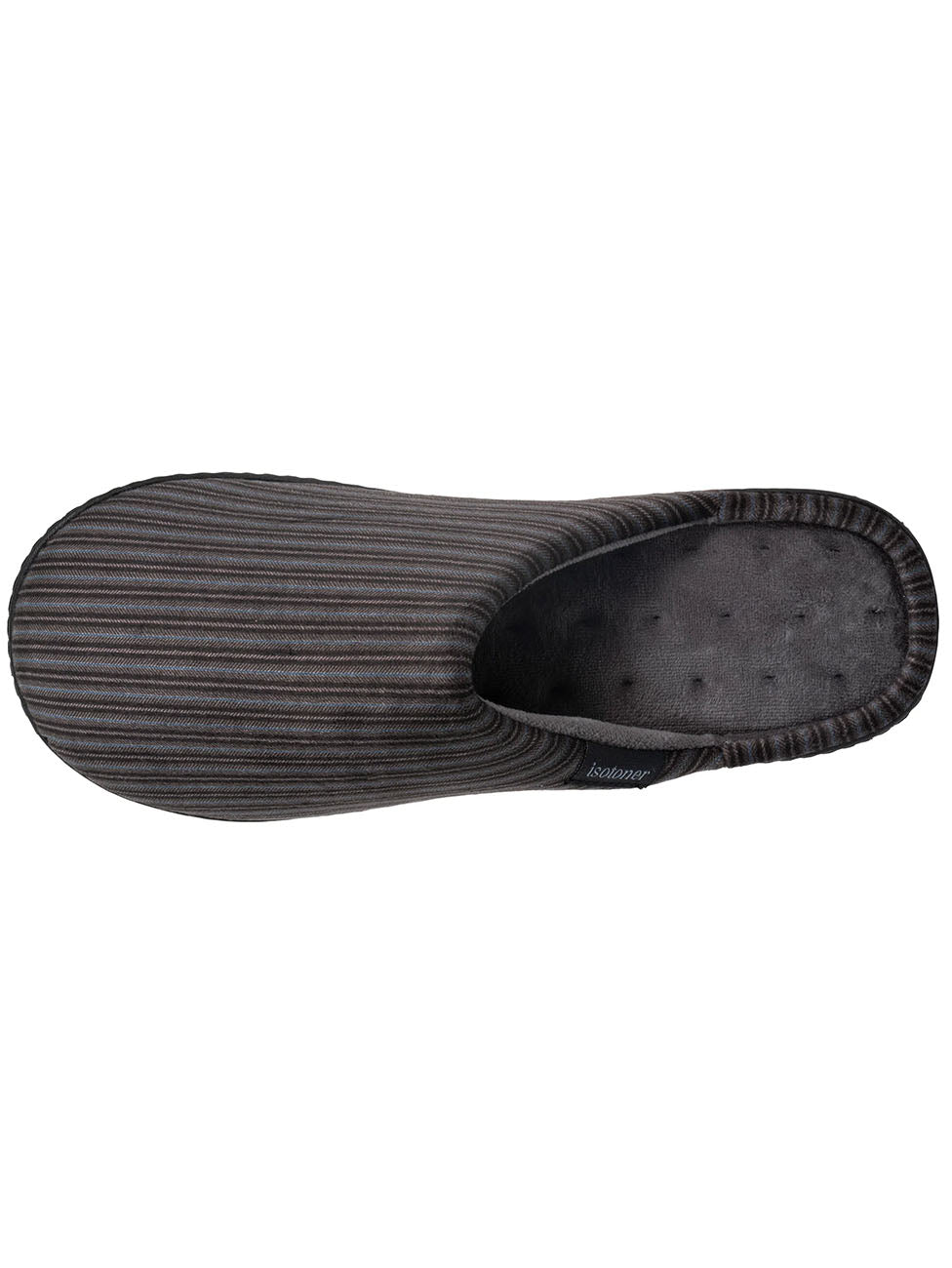 Isotoner Grey/Blue Men's Striped Slippers