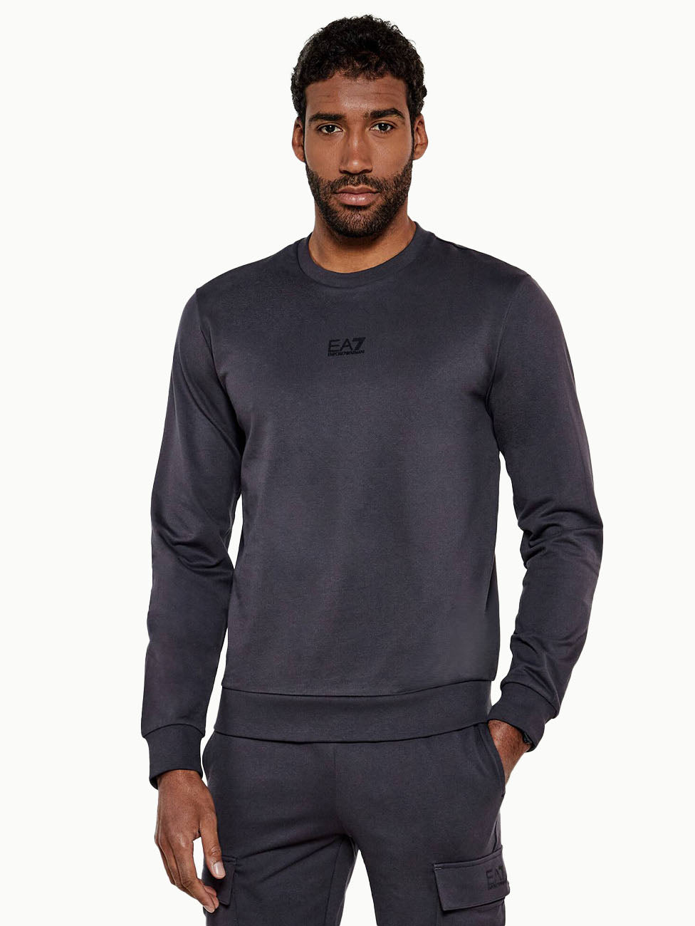 EA7 Grey Core Identity Crew-neck Sweatshirt