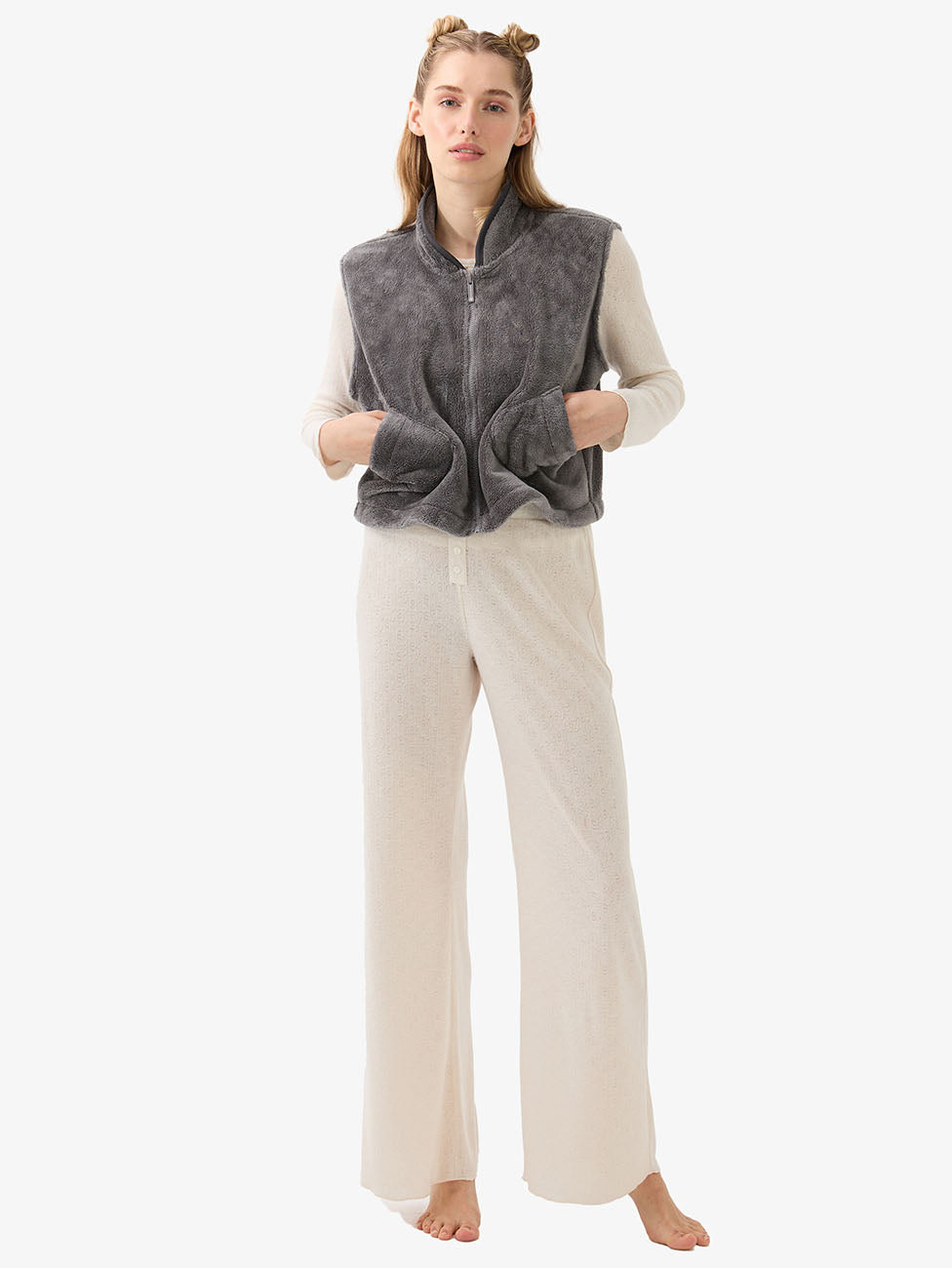 Blackspade Women's Anthracite Polar Fleece Vest