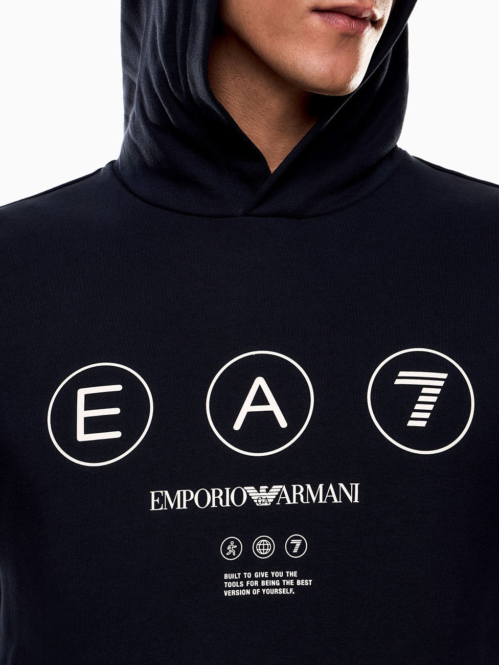 EA7 Logo Series French Terry Hooded Sweatshirt