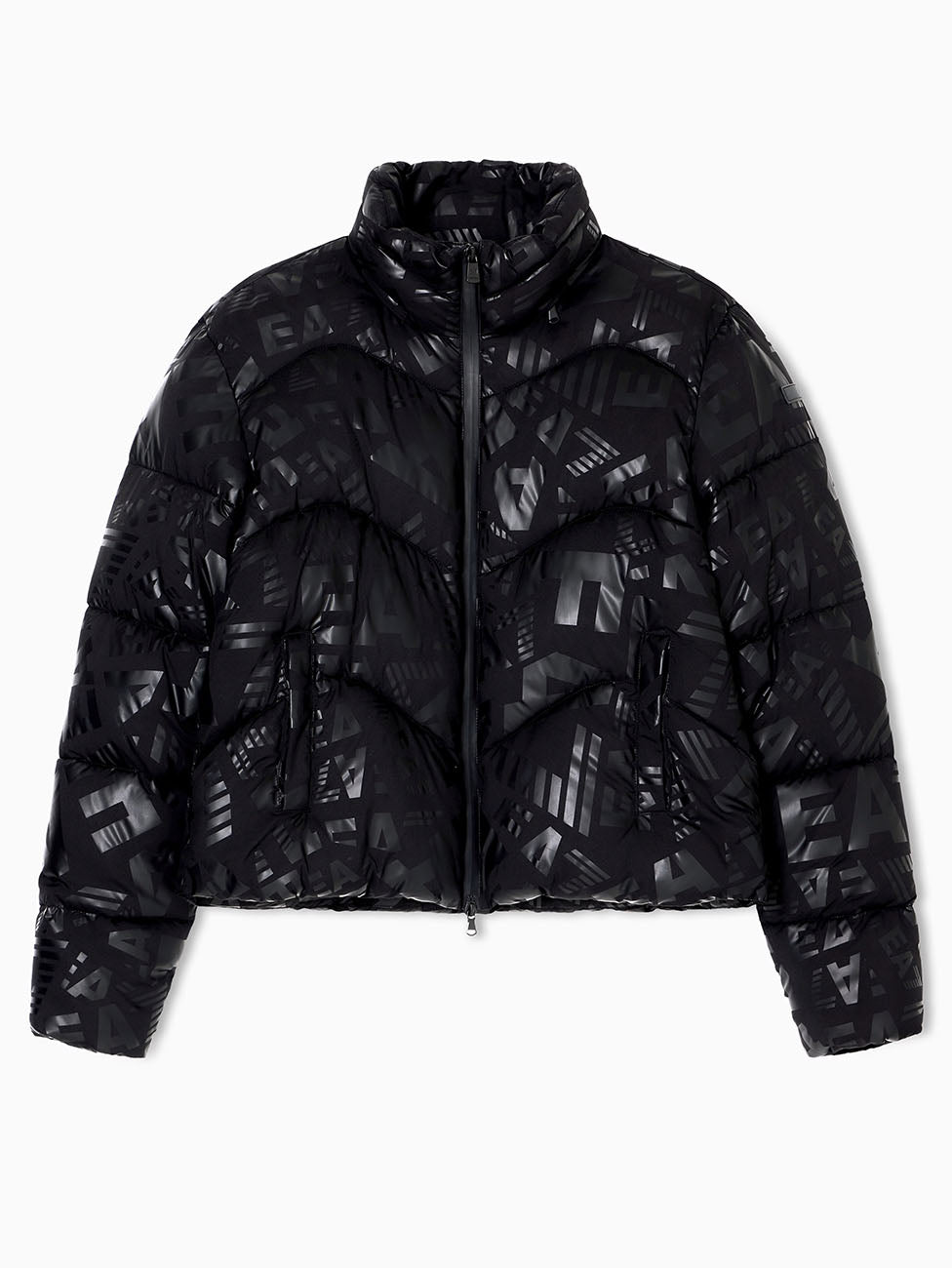 EA7 Monogram Print Padded Women's Jacket