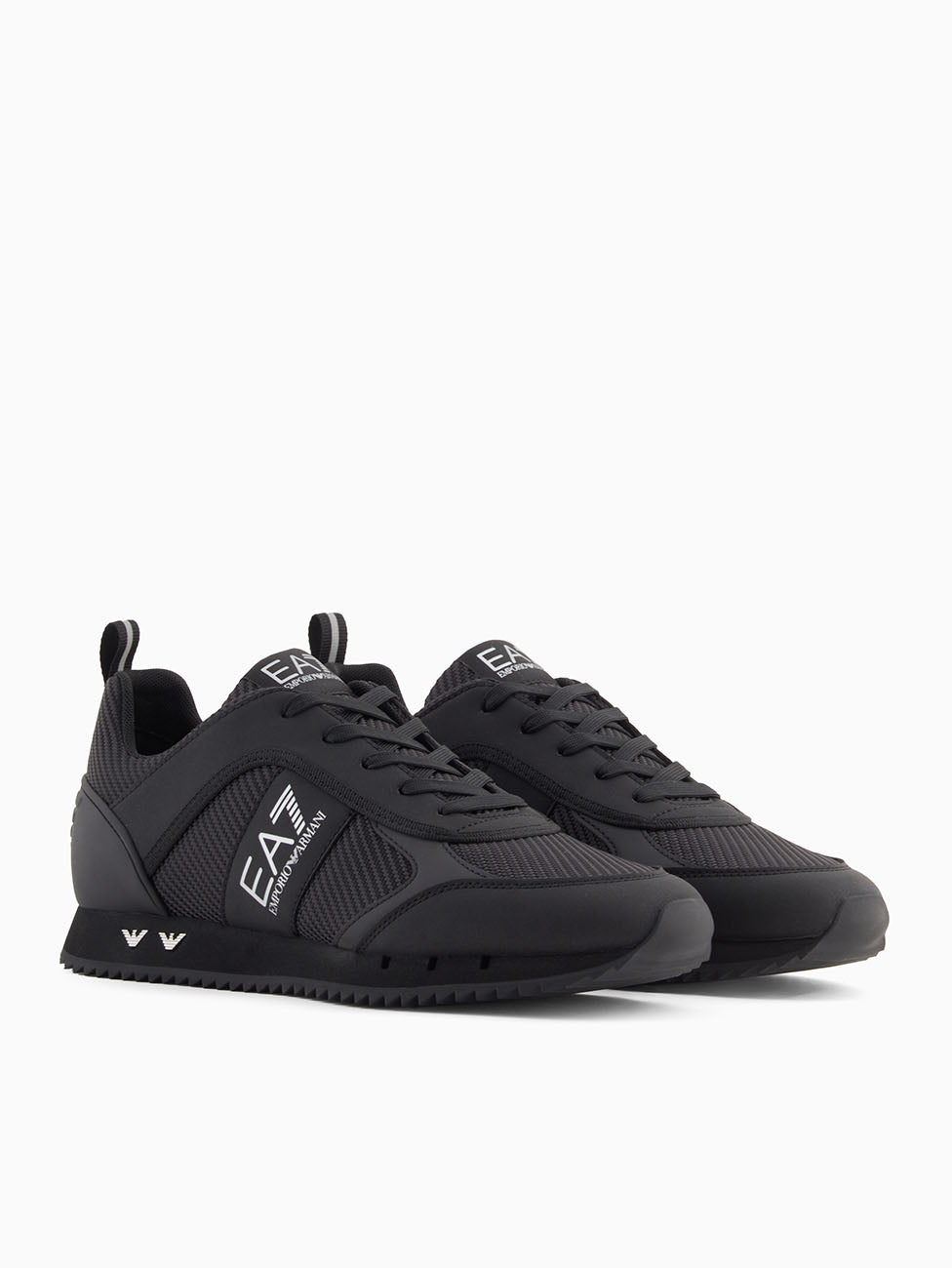 EA7 Triple Black & Silver Carbon Mesh Unisex Sneakers