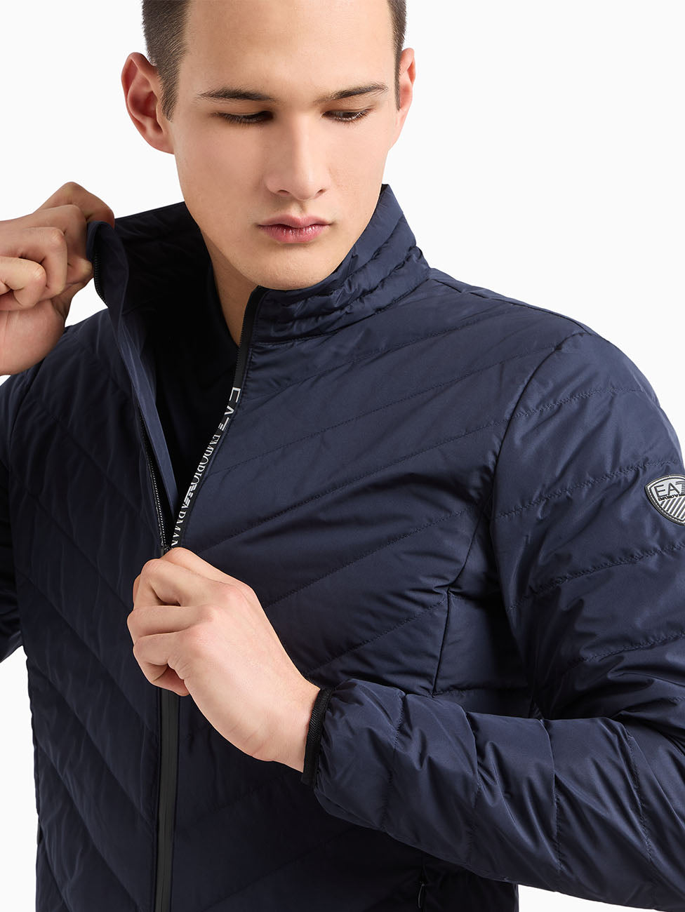 EA7 Navy Premium Shield Men's Down Jacket