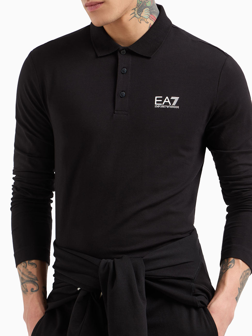 EA7 Core Identity Long-sleeved Polo Shirt