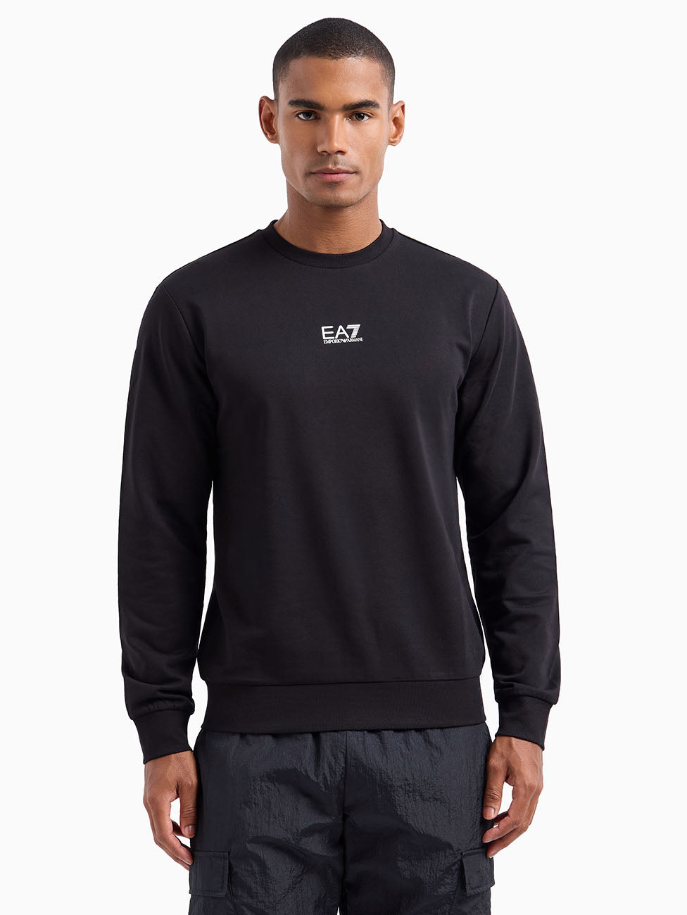 EA7 Black Core Identity Crew-neck Sweatshirt