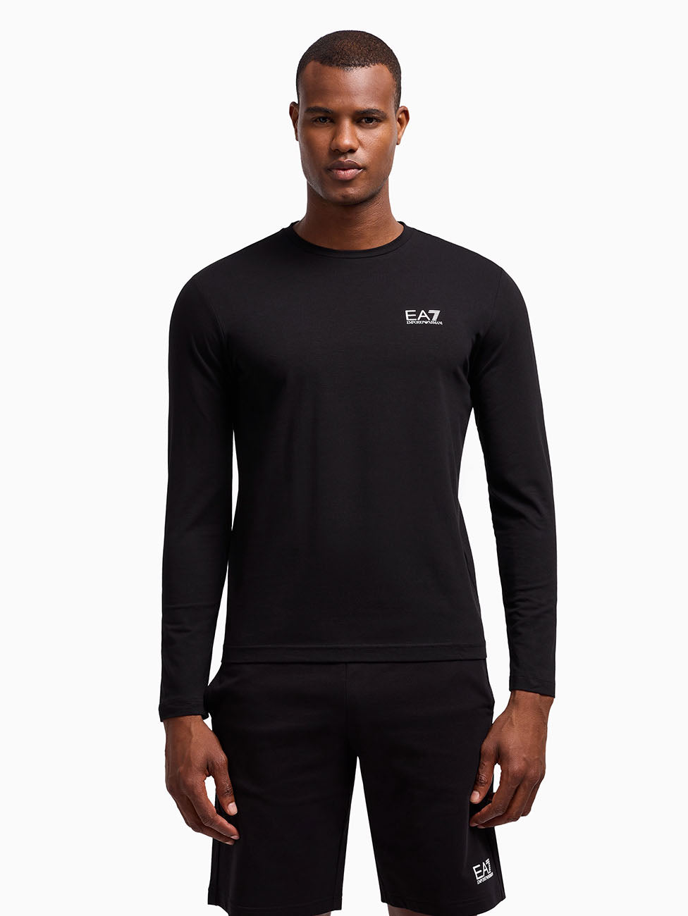 EA7 Black Core Identity Long-sleeved T-shirt