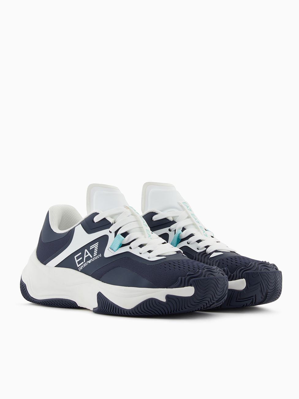 EA7 Navy & White Hard Tennis/Padel Sneakers