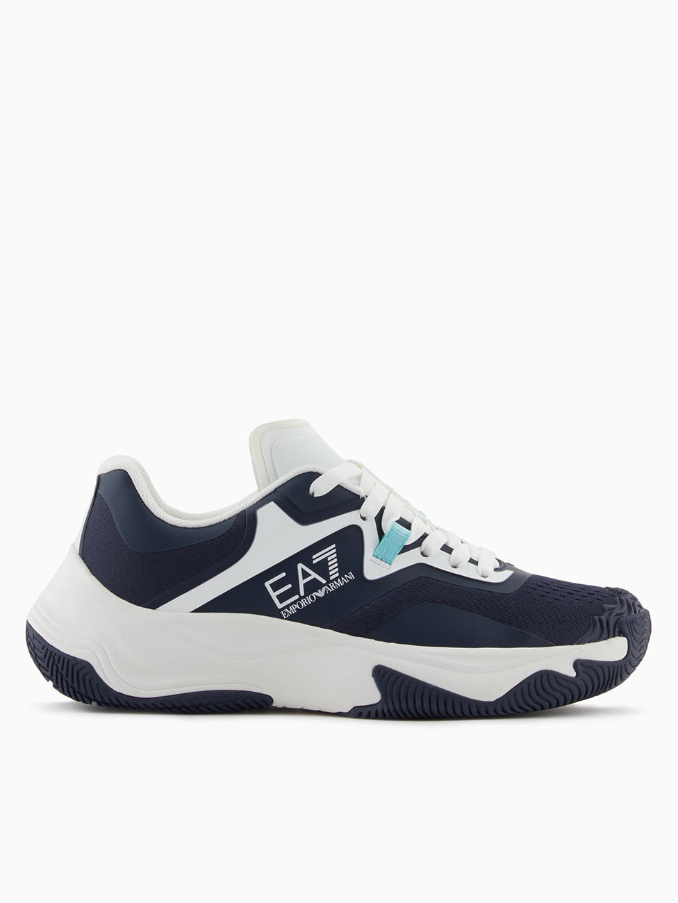 EA7 Navy & White Hard Tennis/Padel Sneakers