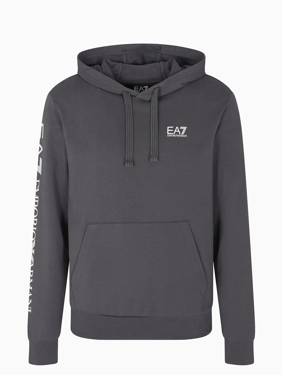 EA7 Logo Series Hooded Cotton Sweatshirt