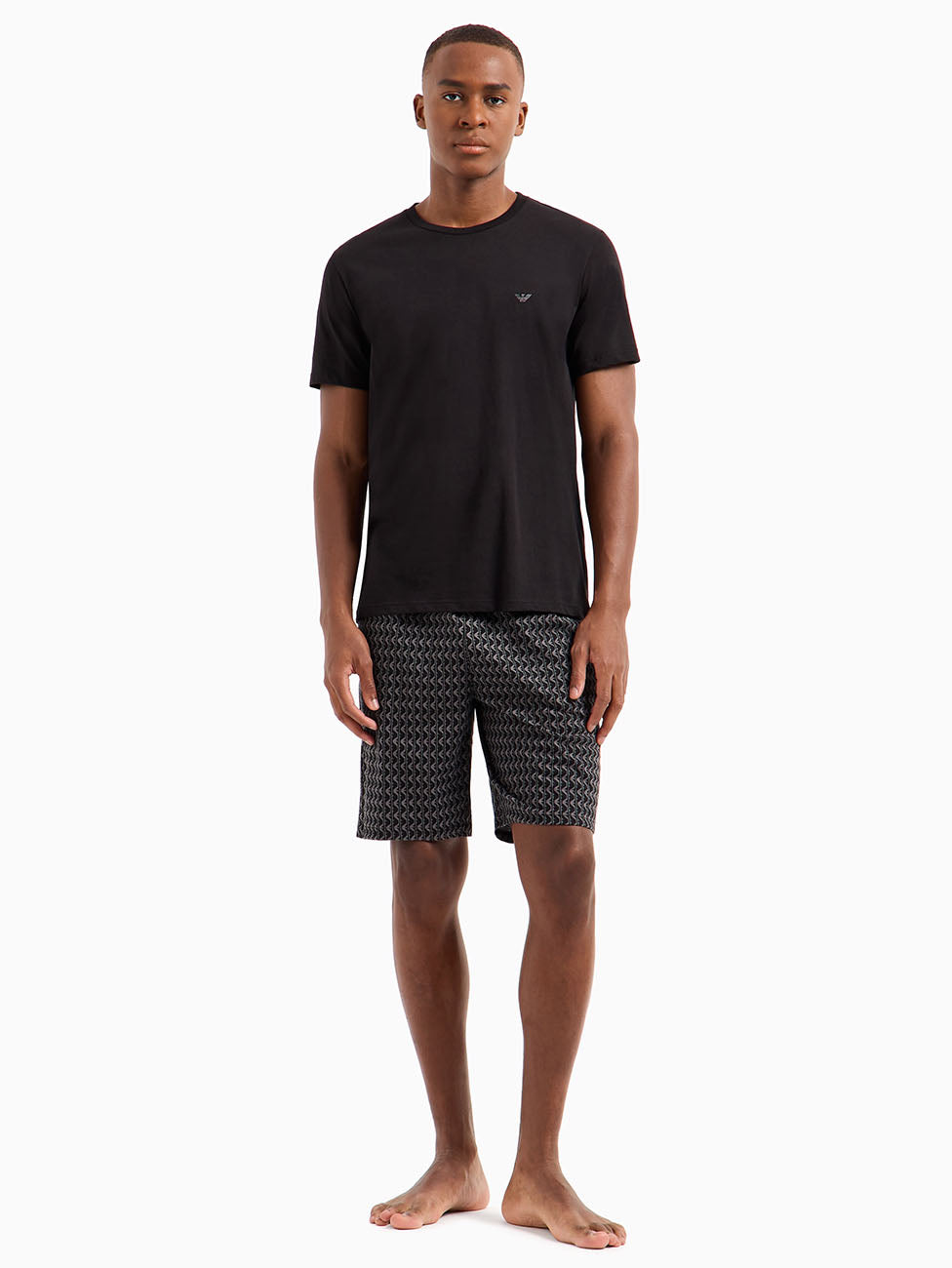 Emporio Armani Mixed-Pattern Short Pyjama