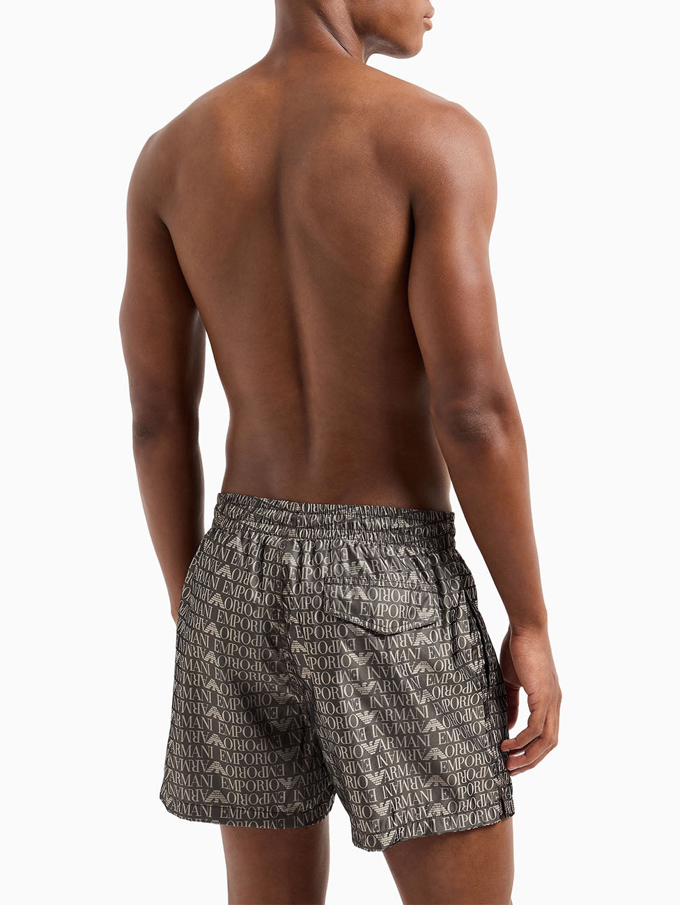 Emporio Armani All Over Logo Beach Shorts