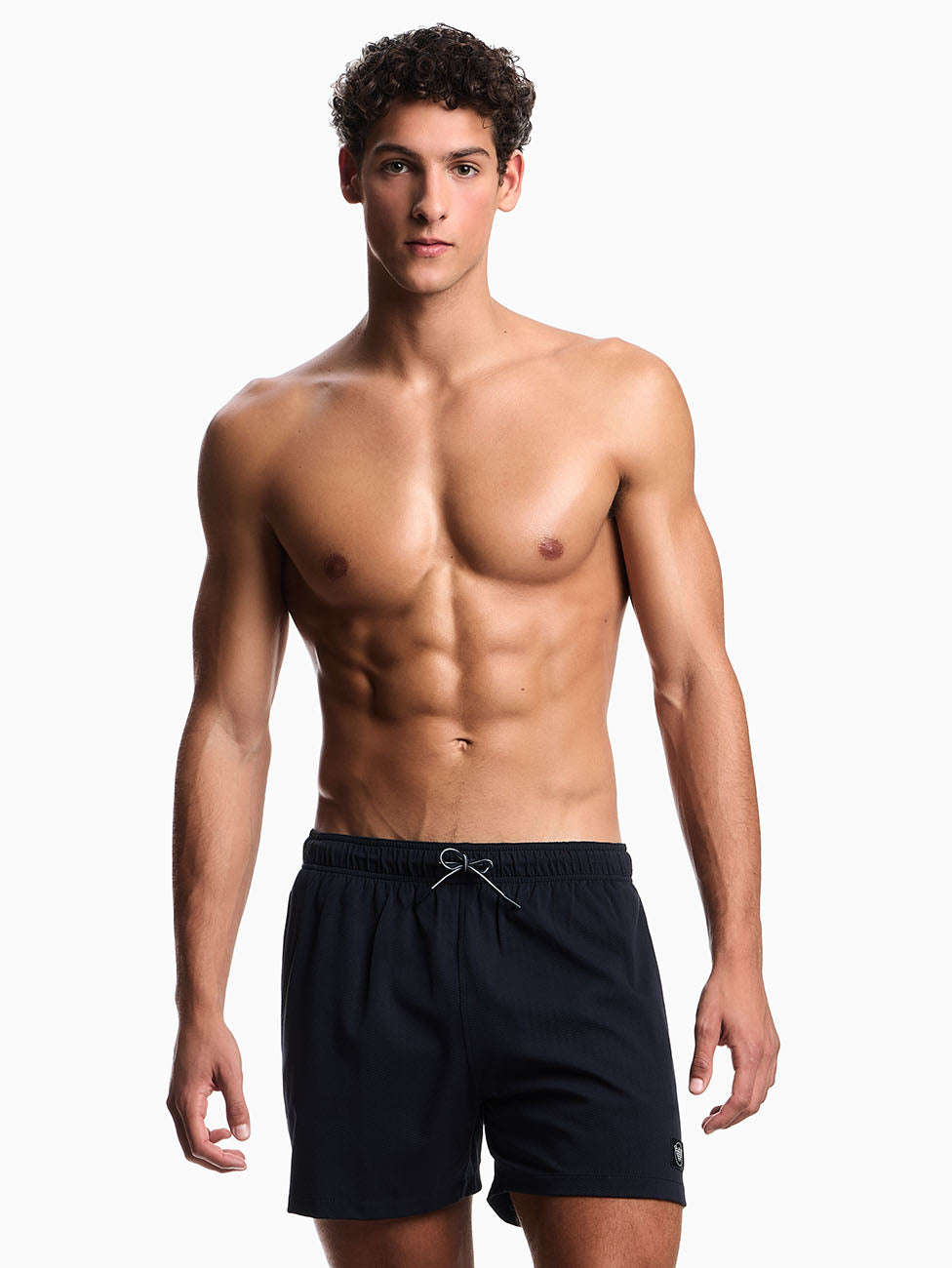 Emporio Armani Satin Label Patch Swim Shorts