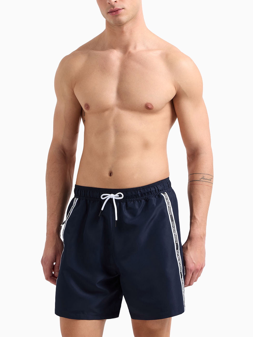 Emporio Armani Logo Tape Beach Shorts