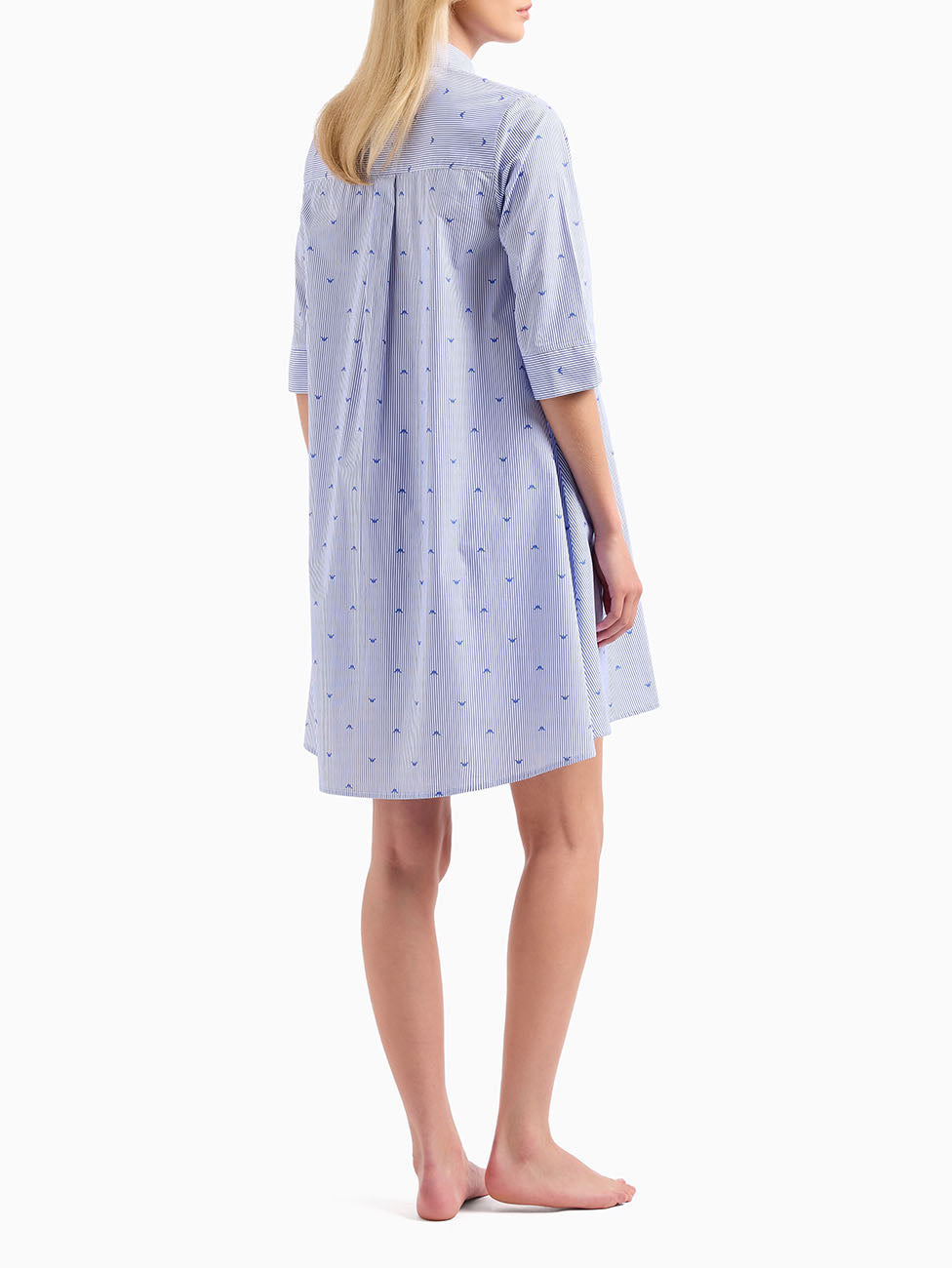 Emporio Armani Striped All-Over Eagle Logo Nightdress