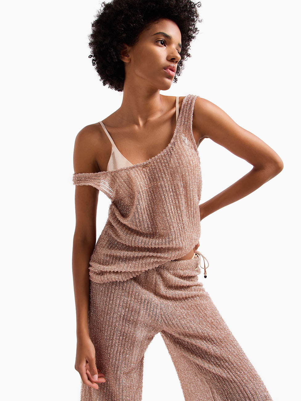 Emporio Armani Fuzzy Lurex Beach Tank Top