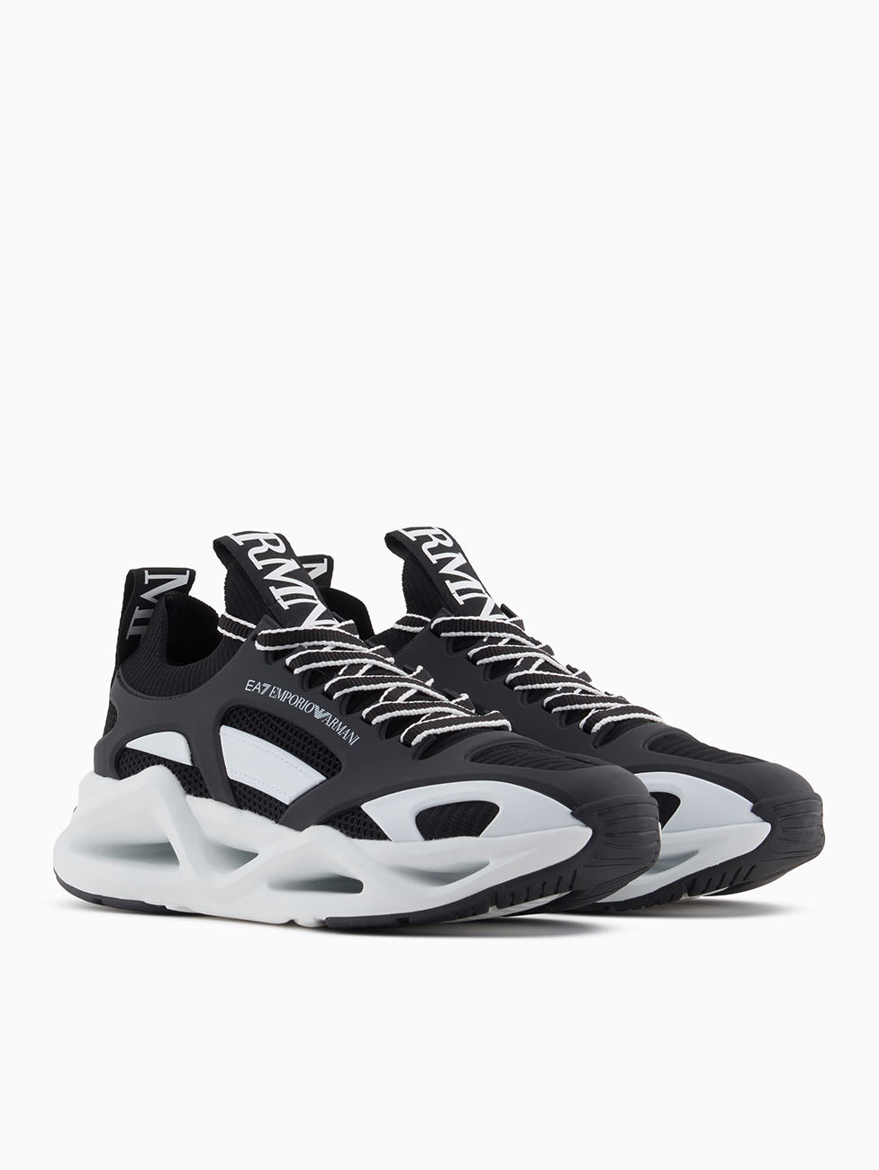 EA7 Black & White Infinity Cage Sneakers