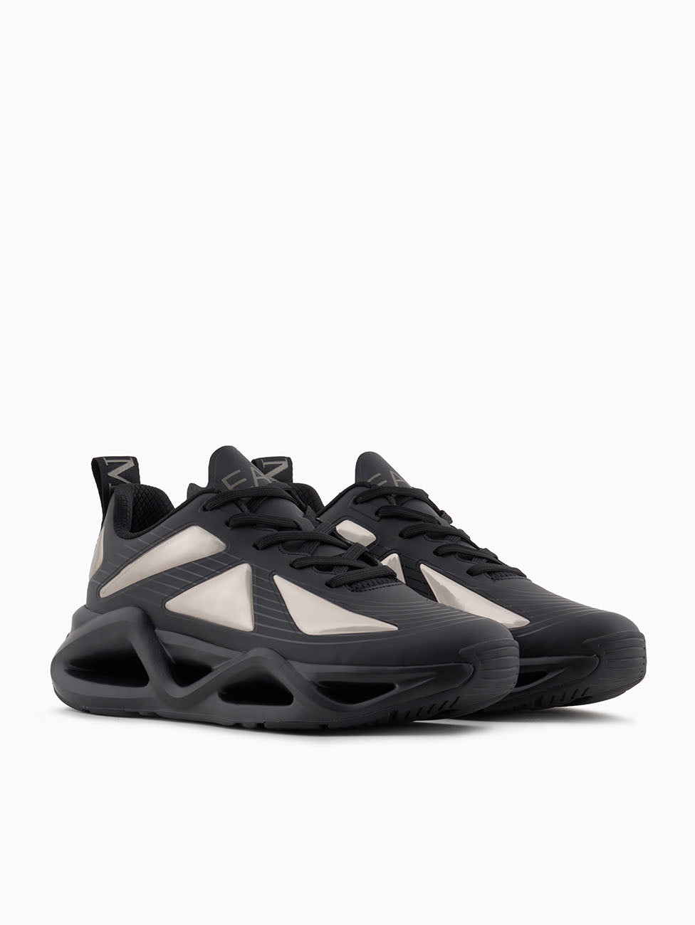 EA7 Black & Gun Metal Sneakers