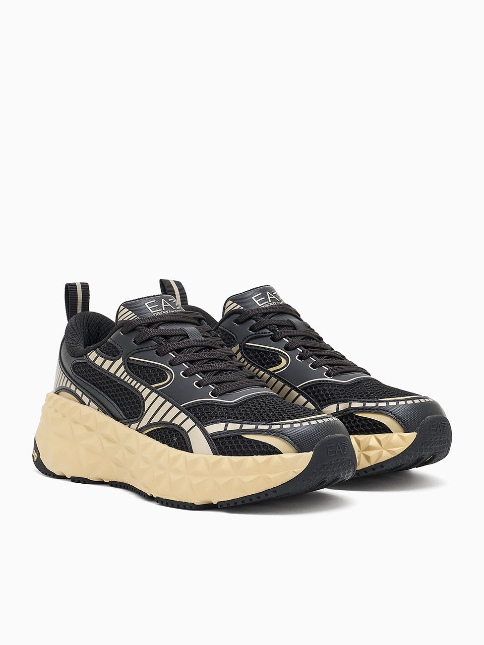 EA7 Black & Gold Ultimate C2 Kombat Tech Sneakers