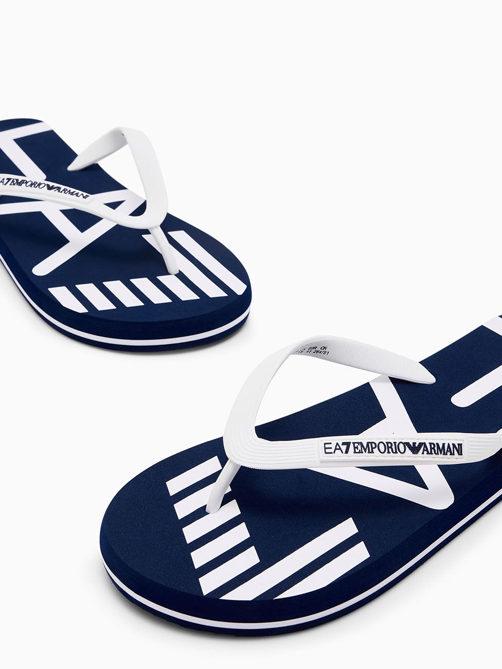 EA7 Blue & White Rubber Flip Flops