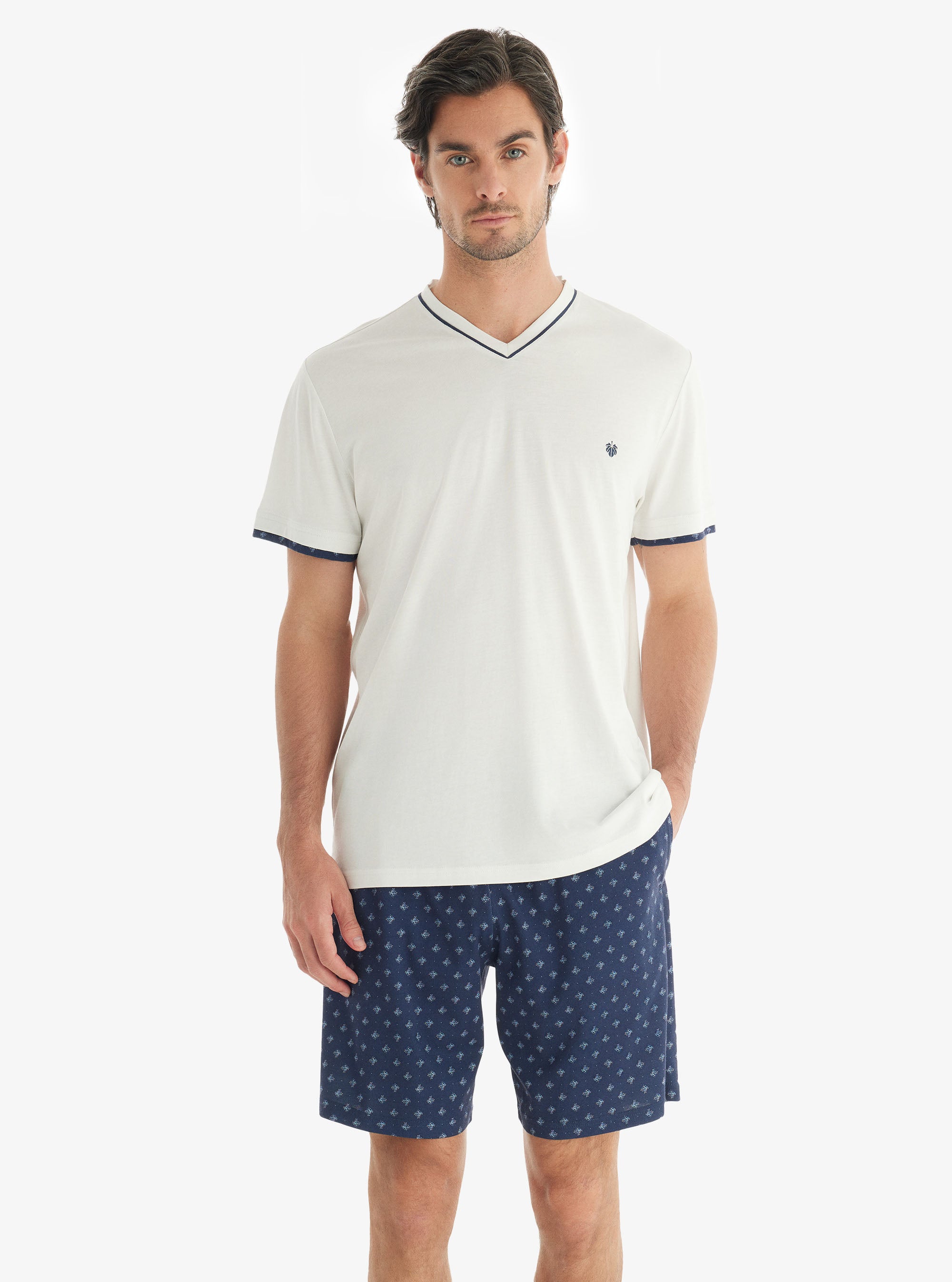 Blackspade White Men's Short Pyjama Set