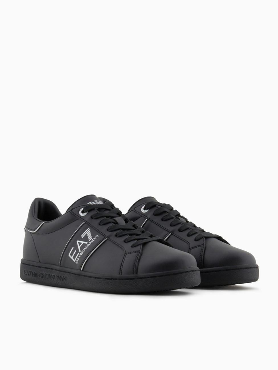 EA7 Triple Black & Silver Classic Sneakers