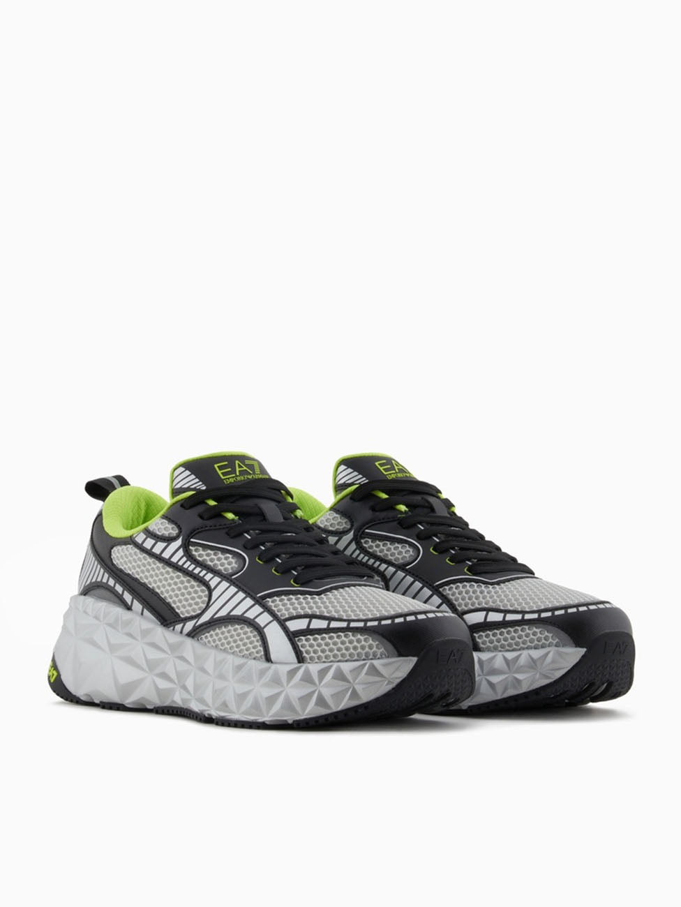 EA7 Grey & Acid Lime Ultimate C2 Kombat Tech Sneakers