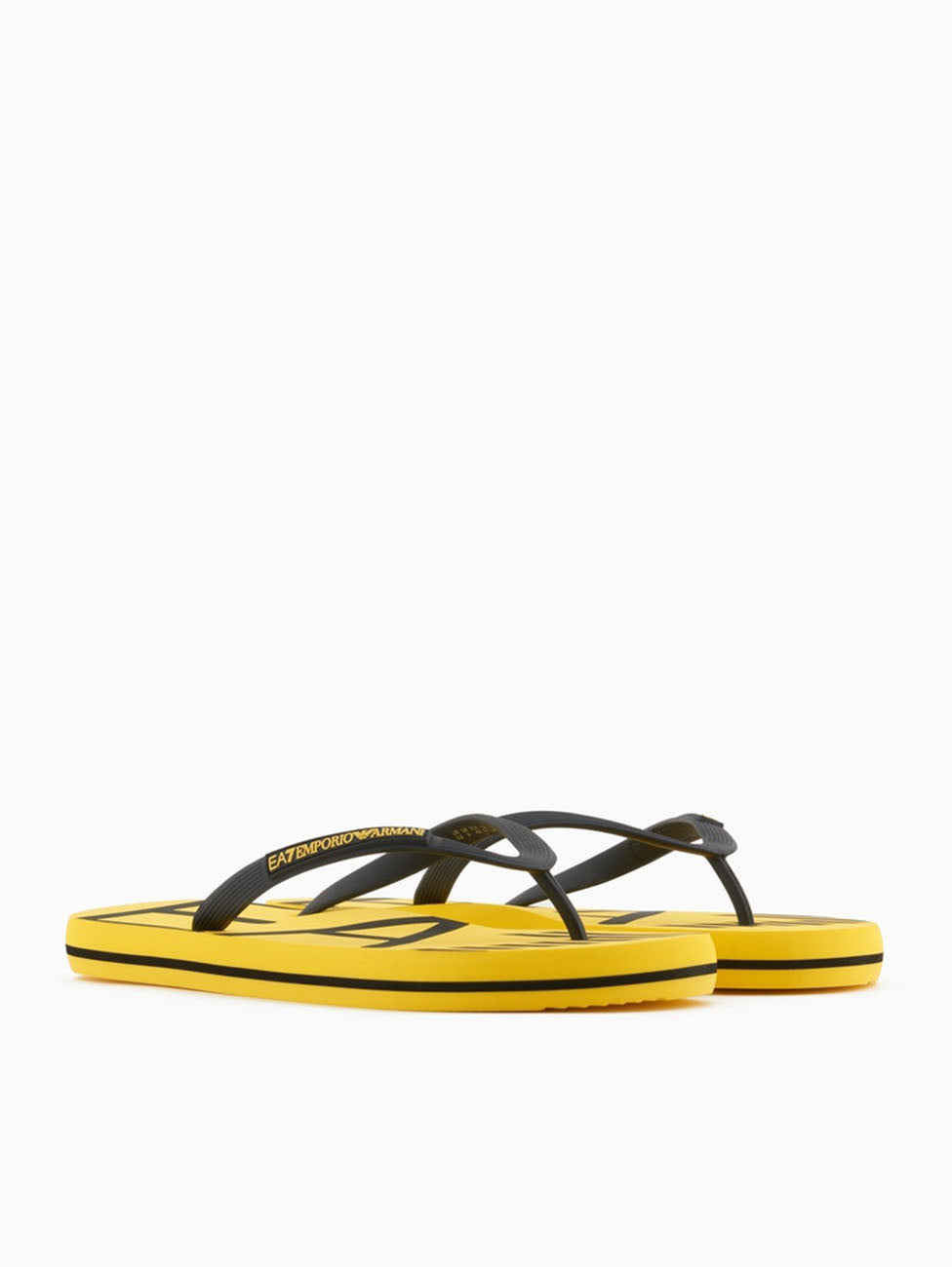 EA7 Yellow & Black Rubber Flip Flops