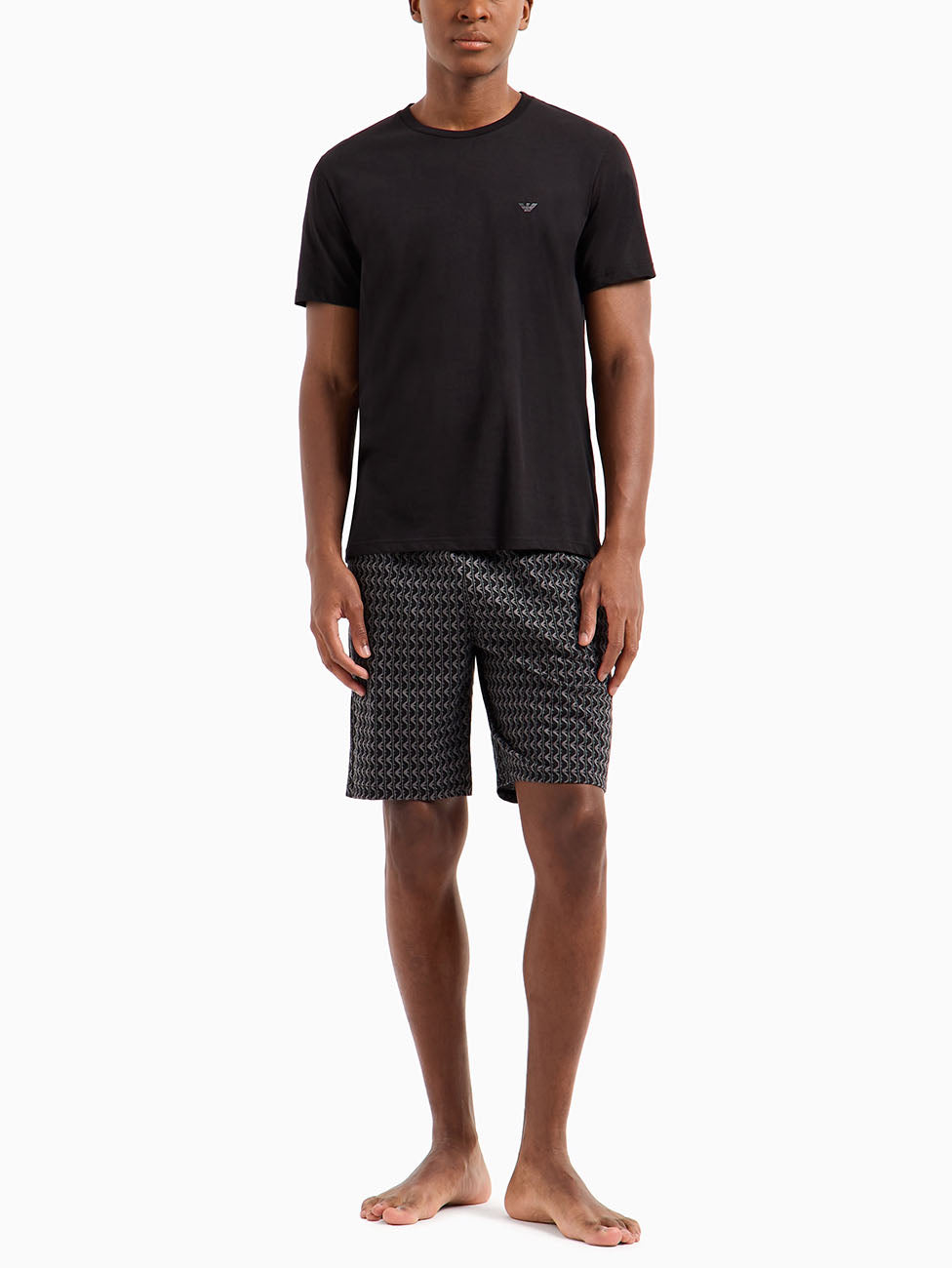 Emporio Armani Mixed-Pattern Short Pyjama