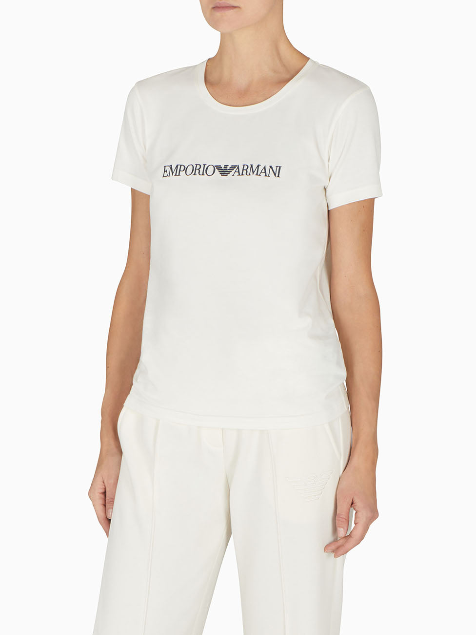 Emporio Armani Organic-Cotton Logo Print T-Shirt