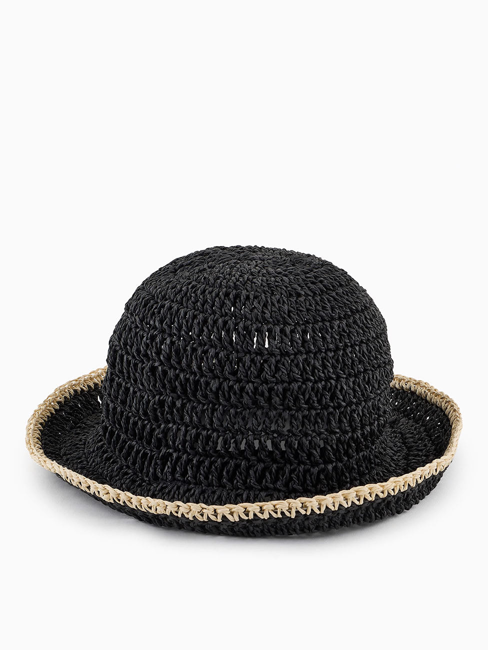 Emporio Armani Braided Paper Yarn Cloche Hat