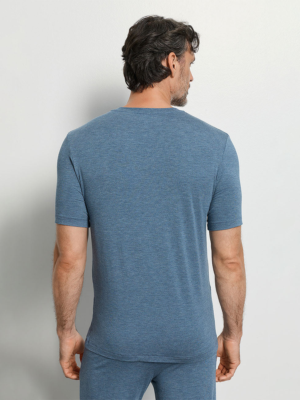 Hanro Retro Blue Melange Men's Short Pyjama