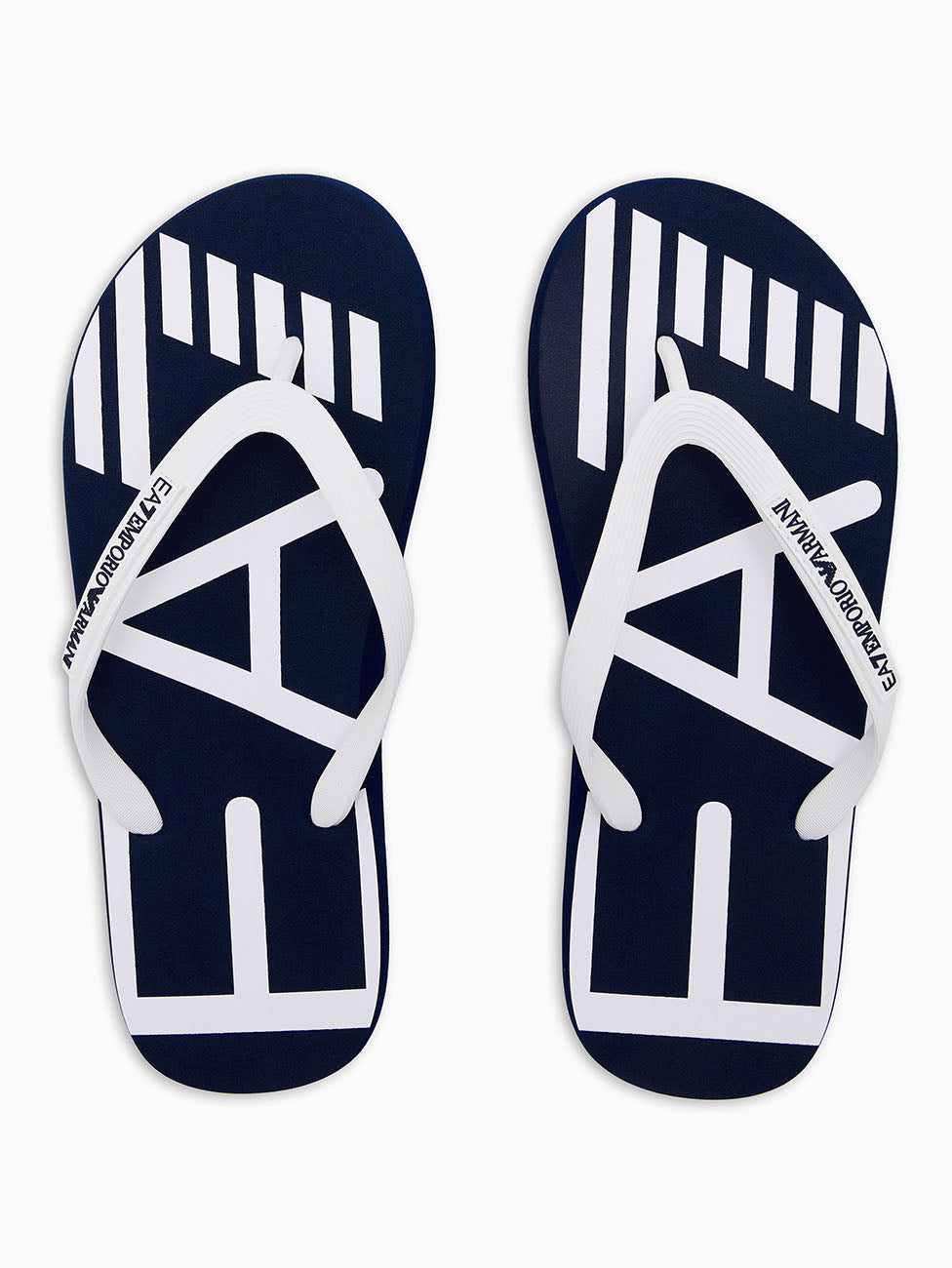 EA7 Blue & White Rubber Flip Flops