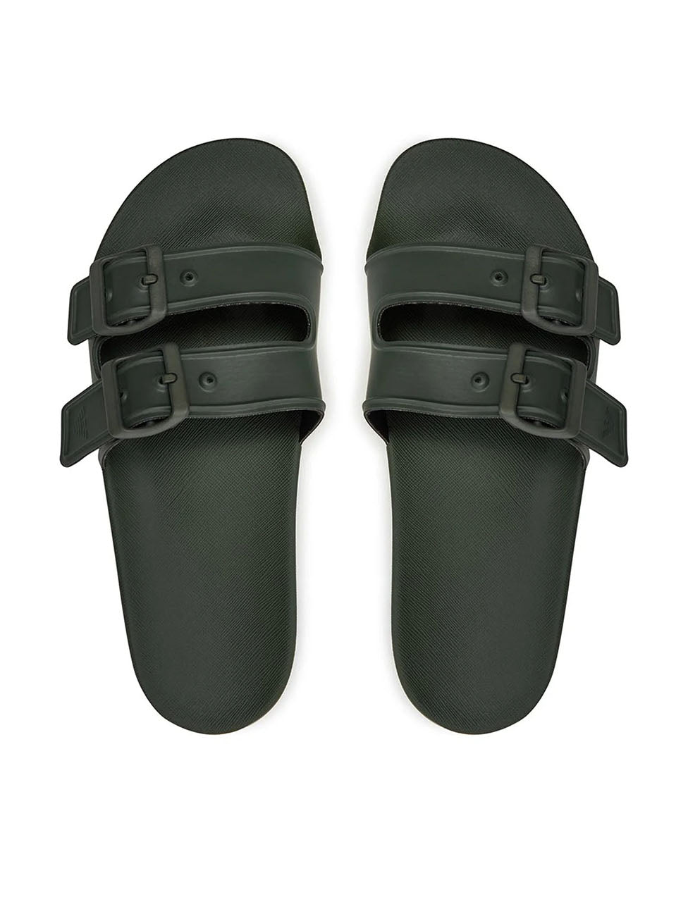 Emporio Armani Kaki Double Band Rubber Slippers