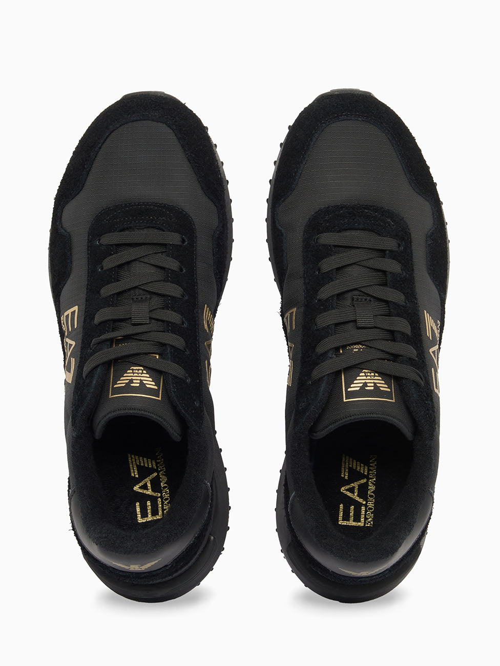 EA7 Triple Black Vintage Running Nylon+ Sneakers