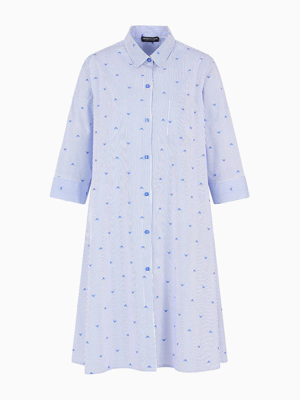 Emporio Armani Striped All-Over Eagle Logo Nightdress