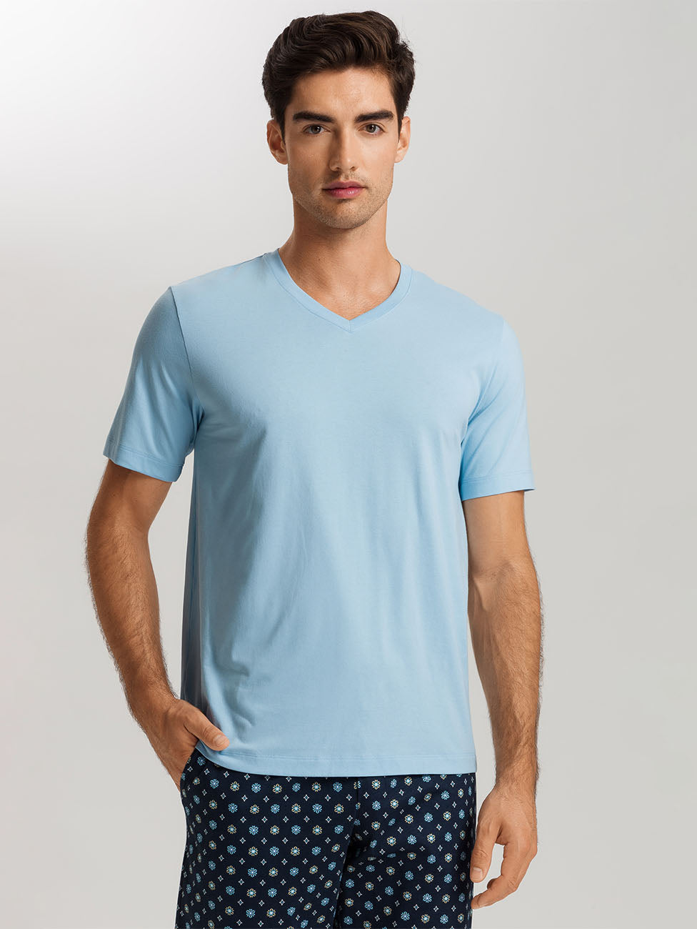 Hanro Living Shirts Short Sleeve V-Neck Shirt