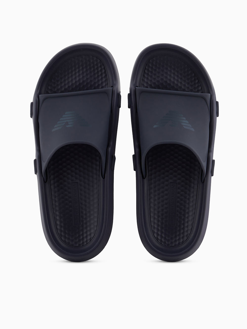 Emporio Armani Blue Logo Band Slippers