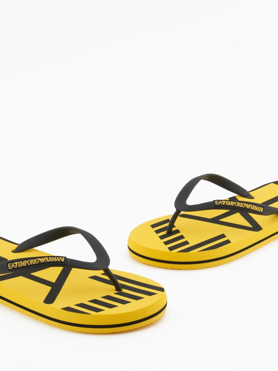 EA7 Yellow & Black Rubber Flip Flops