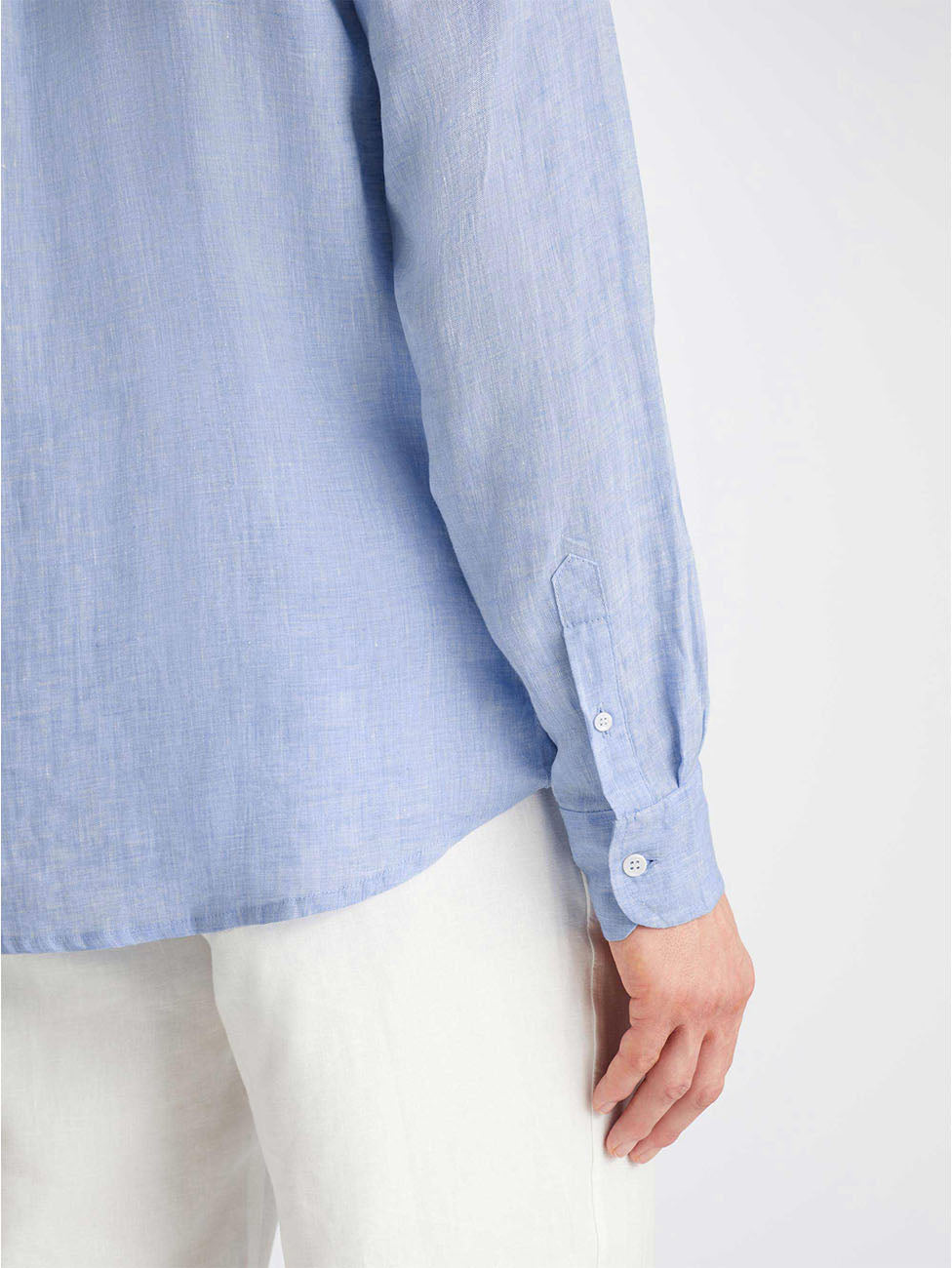 Derek Rose Monaco Linen Blue Men's Shirt